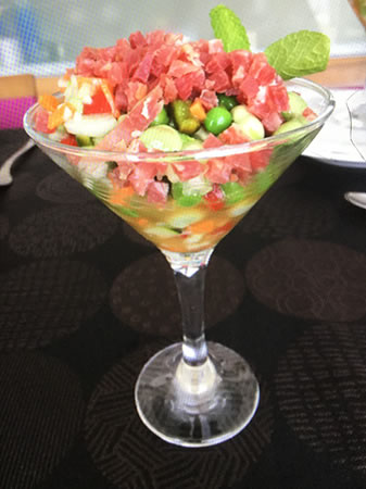 Vue 1 Coupe de F&egrave;ves Baby et Jambon Ib&eacute;rique Pata Negra